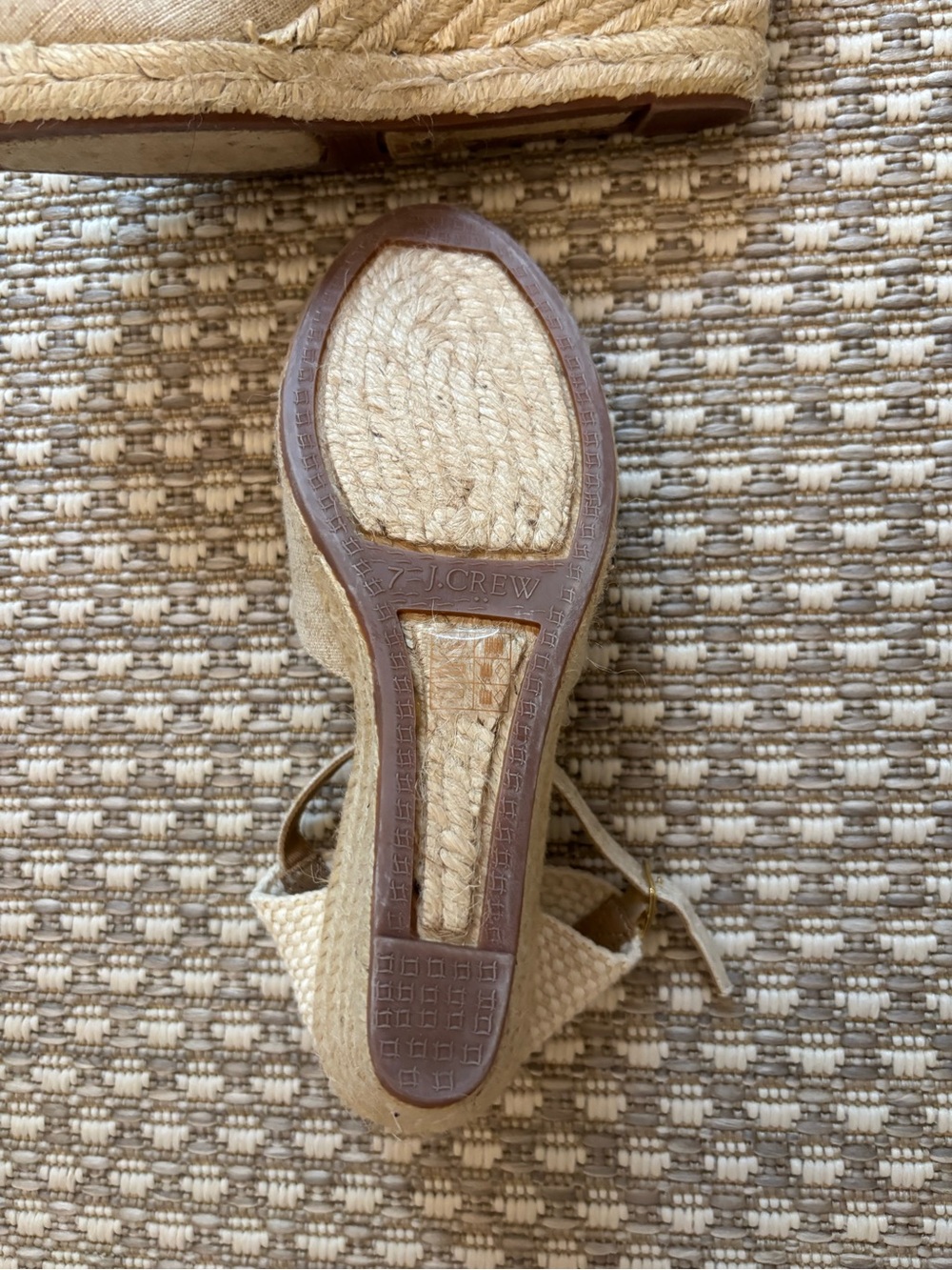 J. Crew Beige Espadrille Wedge Sandals with Ankle Strap - Picture 3 of 3
